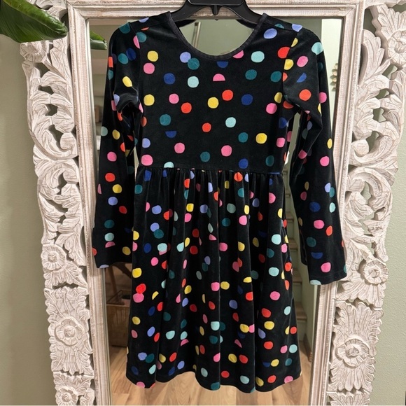 Girls Hanna Anderson Velvet Dot dress in size 12 - Picture 1 of 8